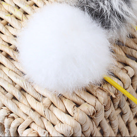 Rabbit Fur Cat Teaser – Ball / Strip Style Cat Toy