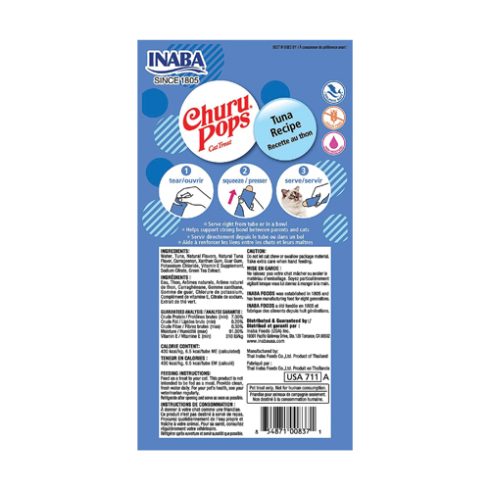 INABA Churu Pops Tuna Recipe Cat Treat 4x15g