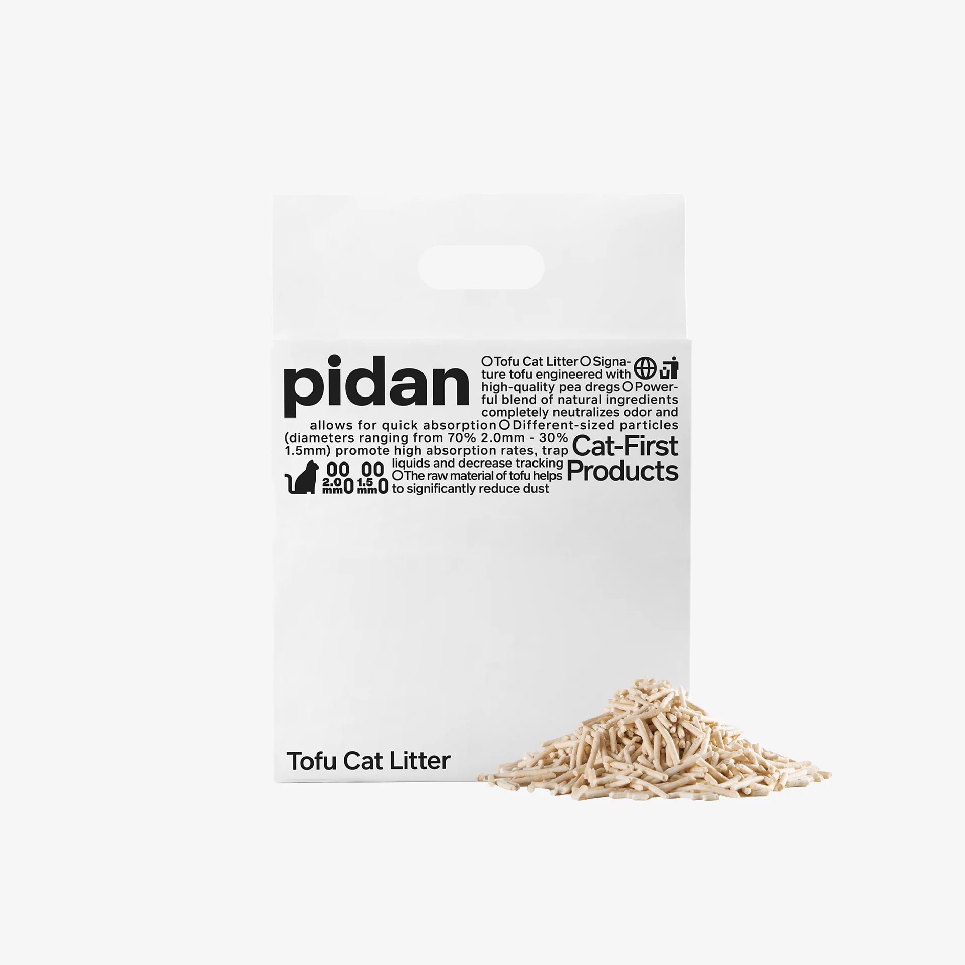 PIDAN 豆腐猫砂 2.4KG - 使用方便、可冲水、吸水性强