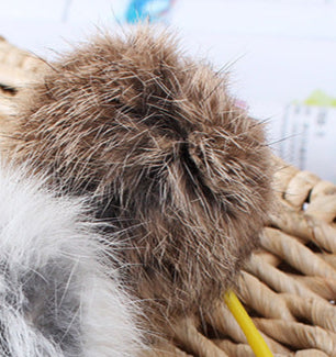 Rabbit Fur Cat Teaser – Ball / Strip Style Cat Toy