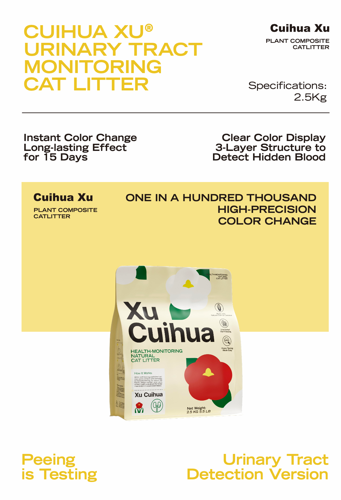 XU CUIHUA® URINARY TRACT MONITORING CAT LITTER