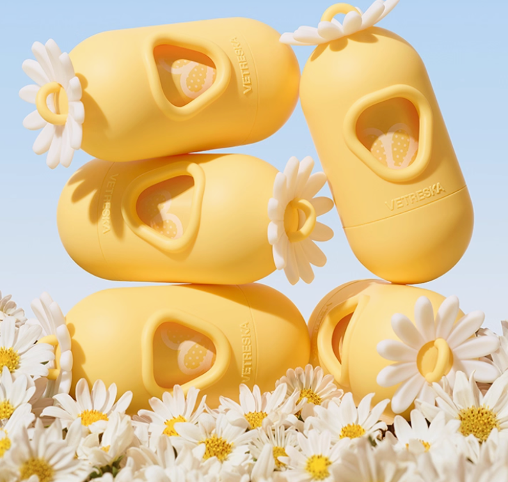 Vetreka Capsule Dog Poop Bag Dispenser Set – Biodegradable Scented Waste Bags with ABS Capsule Holder & Carabiner or Hanging Strap
