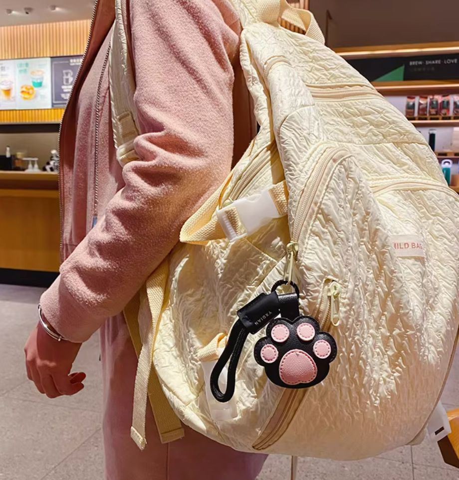 Cute Cat Paw/ White Dog Bone PU Leather Keychain – Soft 3D Charm for Keys, Bags & Gifts