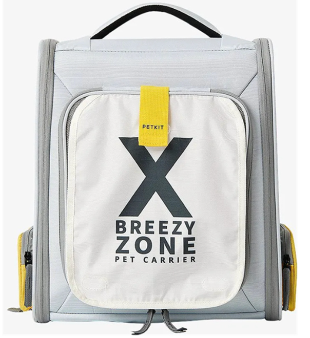 Petkit Breezy Zone Backpack Carrier (Blue/Yellow) for Cat and Puppies Expandable Foldable Soft-Sided Cat Carrier for Kitten Puppy and Small Animals