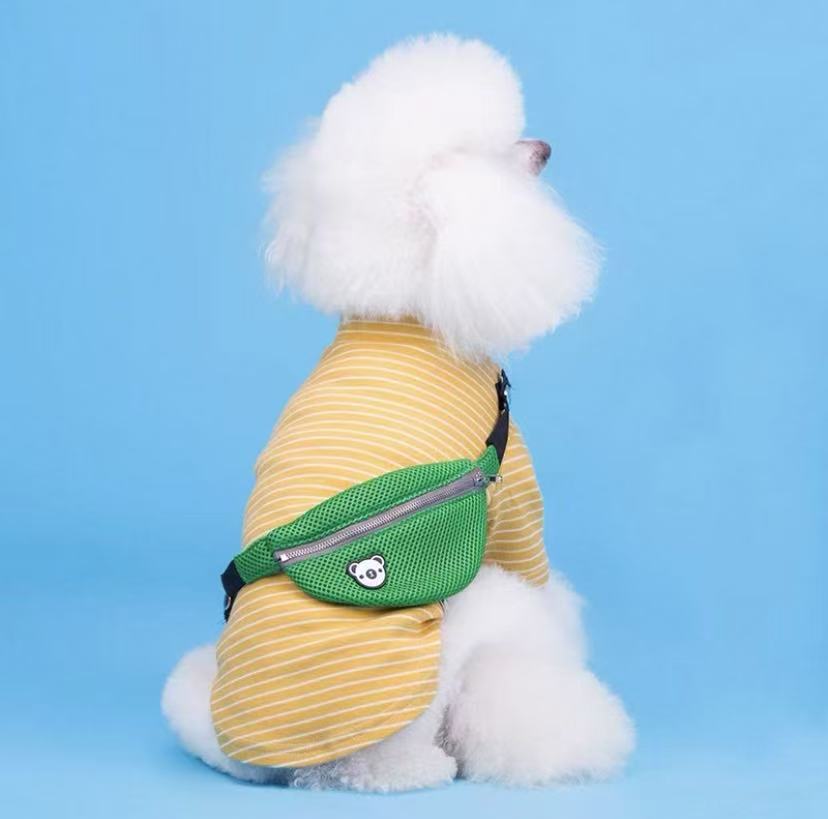 Pet Stripe Hoodie Tee with Mini Bag – Fashion Wear for Cats & Dogs