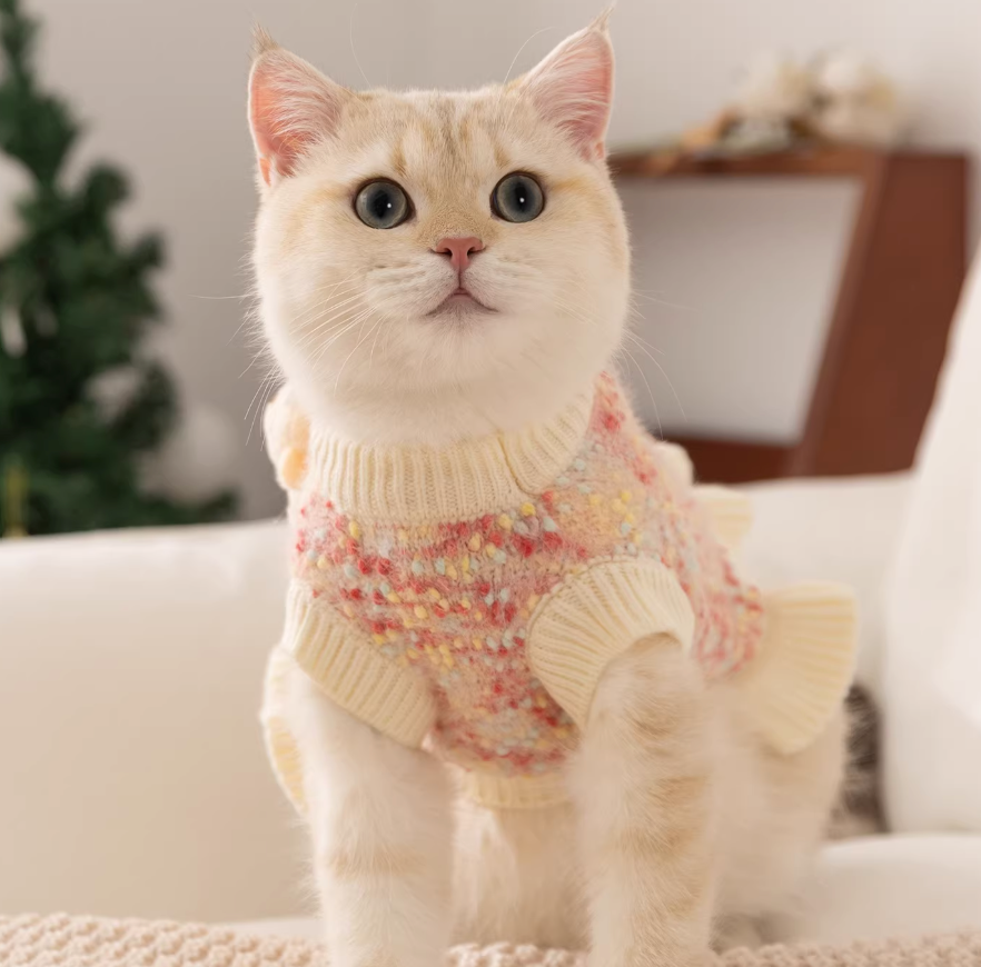 Cute 3D Bear Pet Sweater | Anti-Shedding Knit Clothing for Cats & Dogs