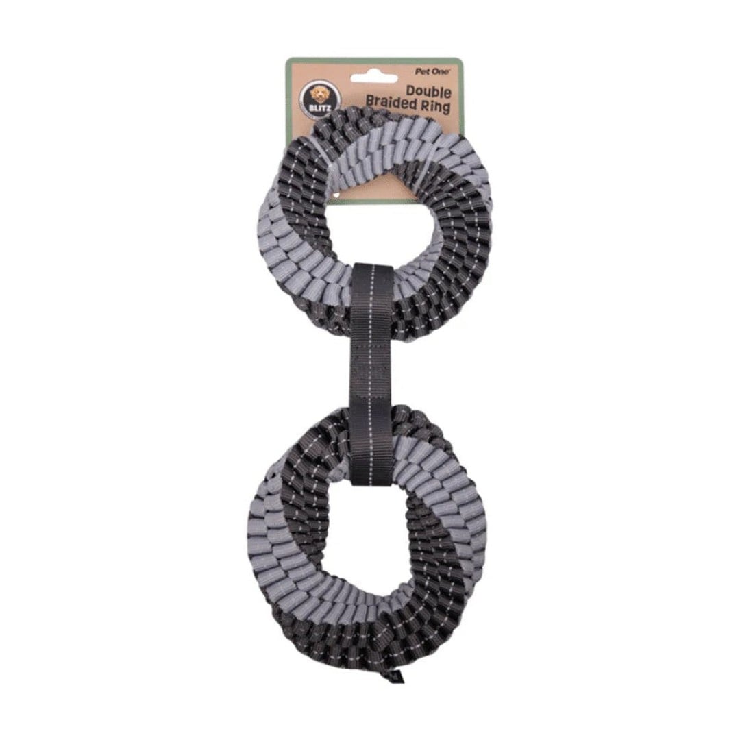 Pet One Dog Toy Blitz Double Braided Ring Grey