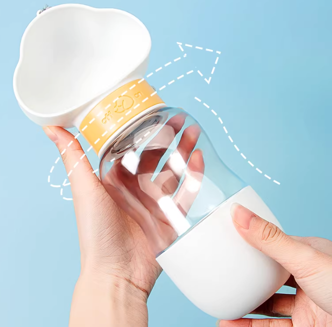 Portable Dog Water Bottle with Food Cup | Cloud Design Travel Pet Bottle