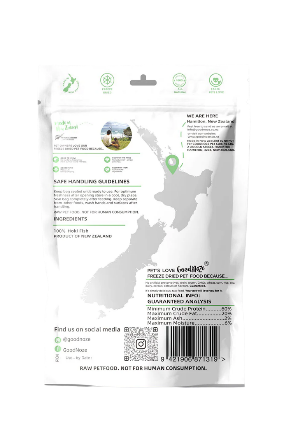 GoodNoze Cat Treats Hoki Fish Chunks 65g