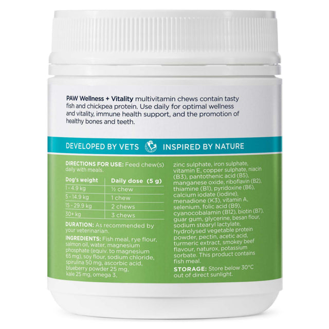 PAW by Blackmores Wellness + Vitality Multivitamin Chews for Dogs - Approx. 60 Chews / 300g