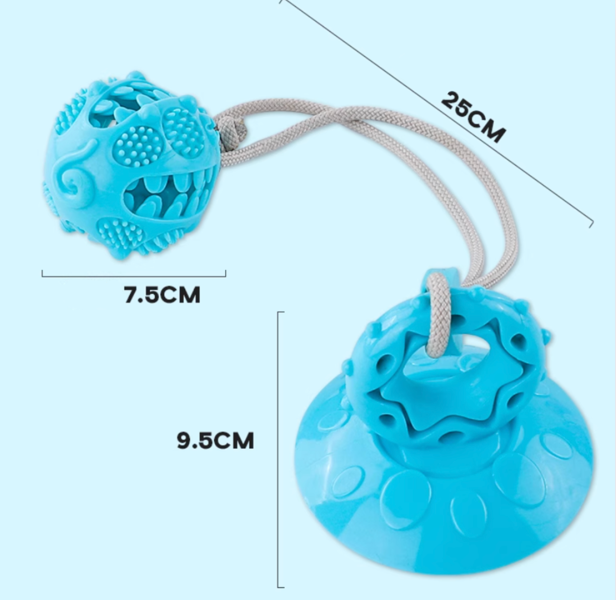 Dog Chew & Tug Toy with Strong Suction Cup
