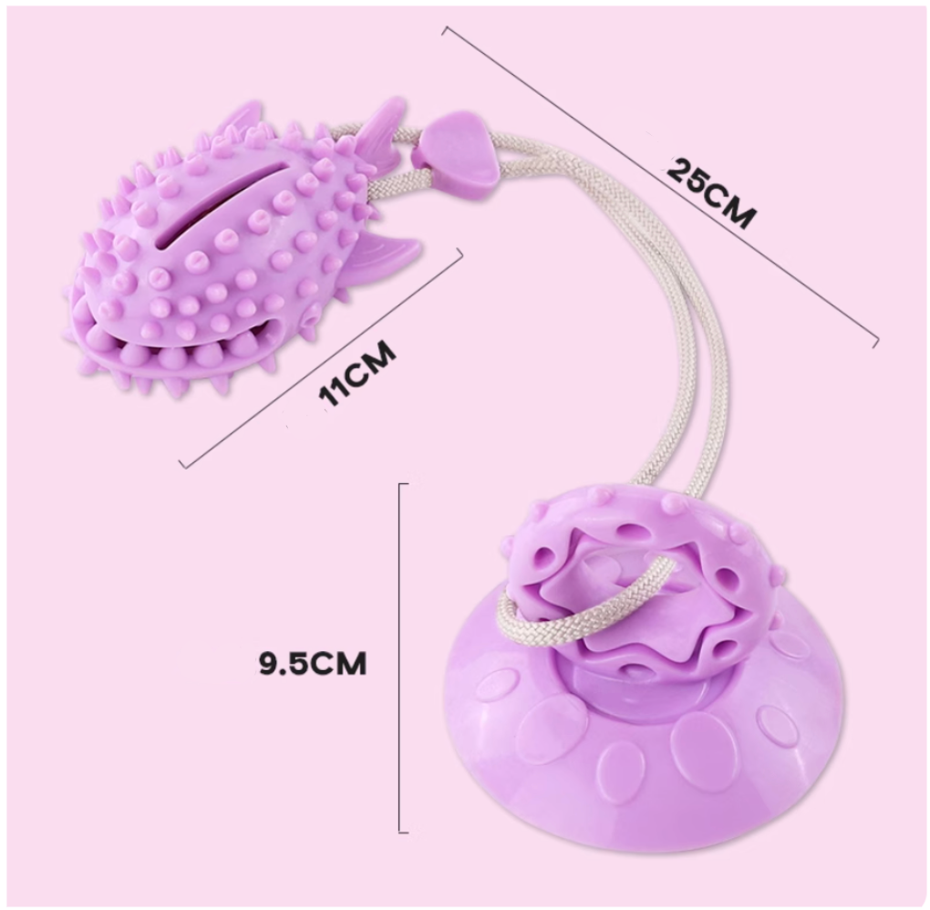 Dog Chew & Tug Toy with Strong Suction Cup