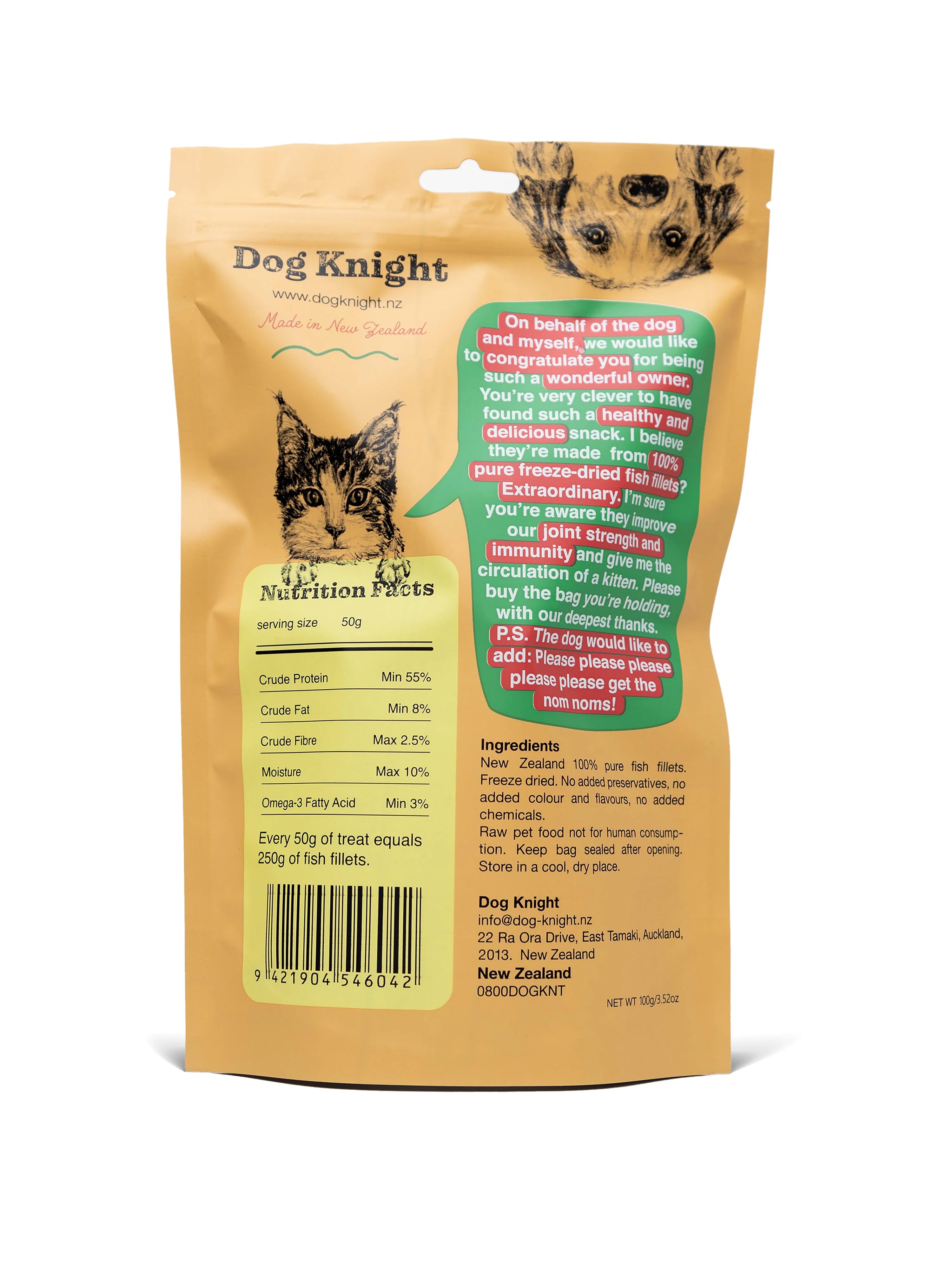 DogKnight Freeze Dried Ling Fish Fillets 100g