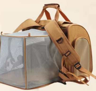 Expandable Pet Backpack – Portable, Lightweight, Breathable, Double Shoulder & Single Shoulder Options