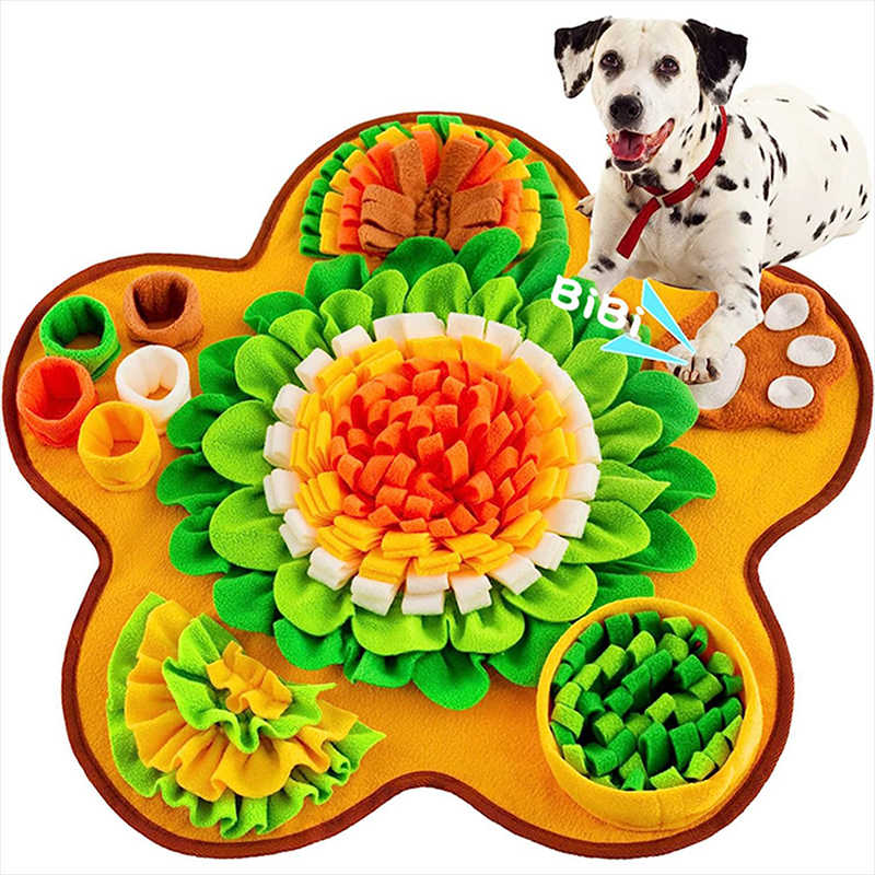 Flower-Shaped Pet Snuffle Mat – Slow Feeder & Puzzle Toy for Dogs & Cats