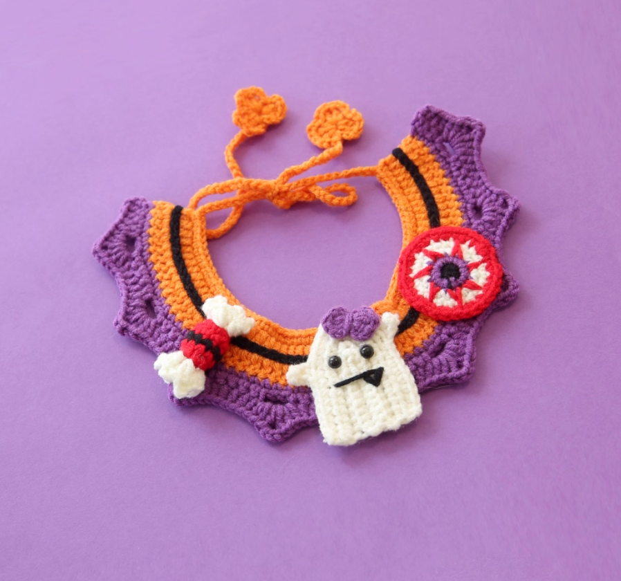 Halloween Pet Collar or Hat Set for Cats & Dogs | One Size M 26–36 cm | Spooky Holiday Costume