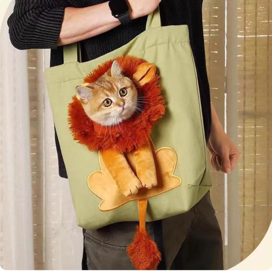 Lion Pet Sling Bag for Cats & Small Dogs | Comfortable Outdoor Pet Carrier