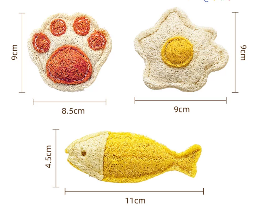 Natural Luffa Pet Toy – Dental Chew & Interactive Cat Toy