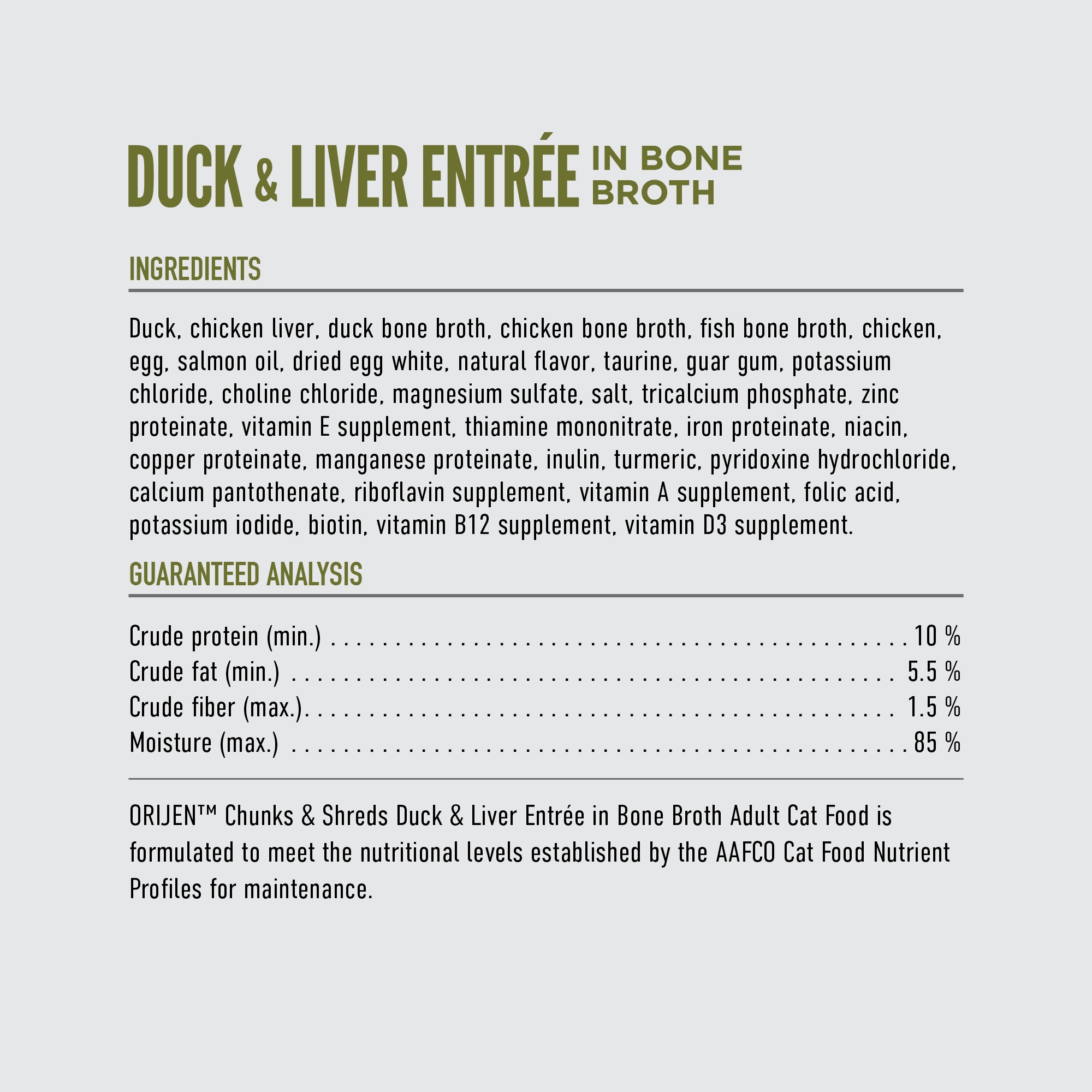 Orijen™ Duck & Liver Entrée Wet Cat Food 85g