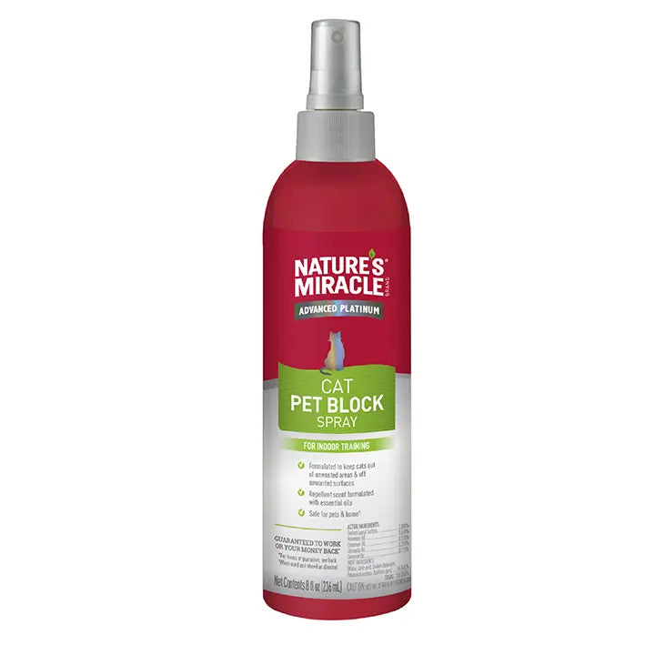 Natures Miracle Advanced Platinum Cat Pet Block Spray 236ml