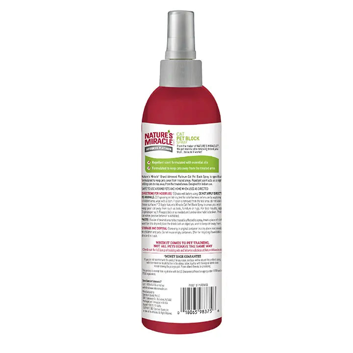 Natures Miracle Advanced Platinum Cat Pet Block Spray 236ml