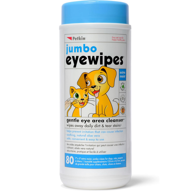 Petkin Jumbo Eye Wipes 80pk