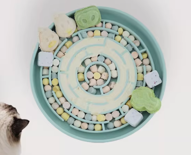 Silicone Slow Feeder Bowl | Suction Anti-Slip Maze Feeding Bowl