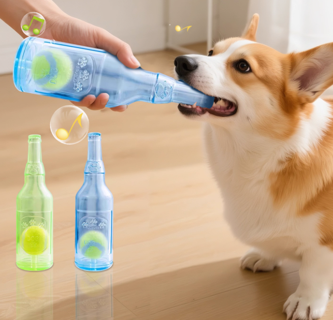 Squeaky Dog Chew Bottle – Fun, Durable, Boredom-Busting Toy