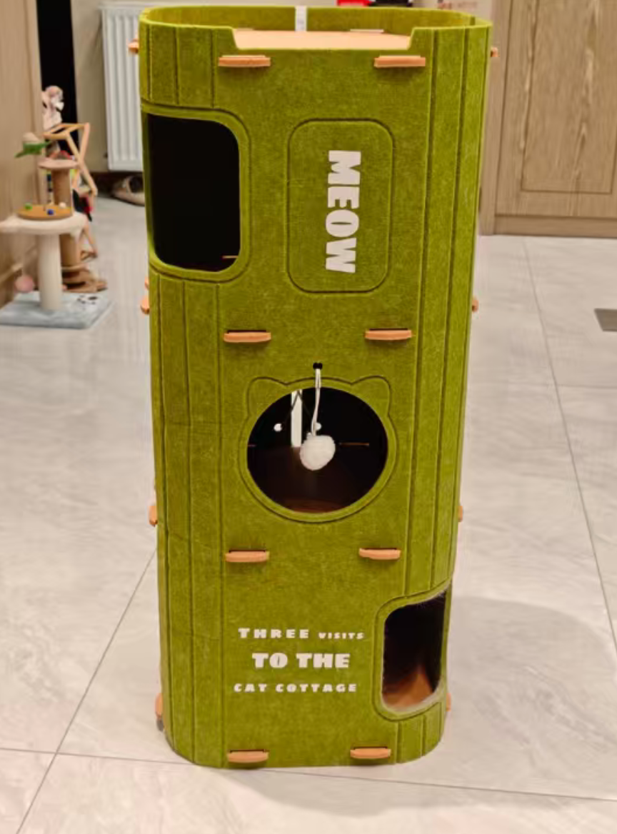 Tree Hollow Cat House with Scratcher | Multi-Level | Heavy-Duty, Washable Cat Furniture