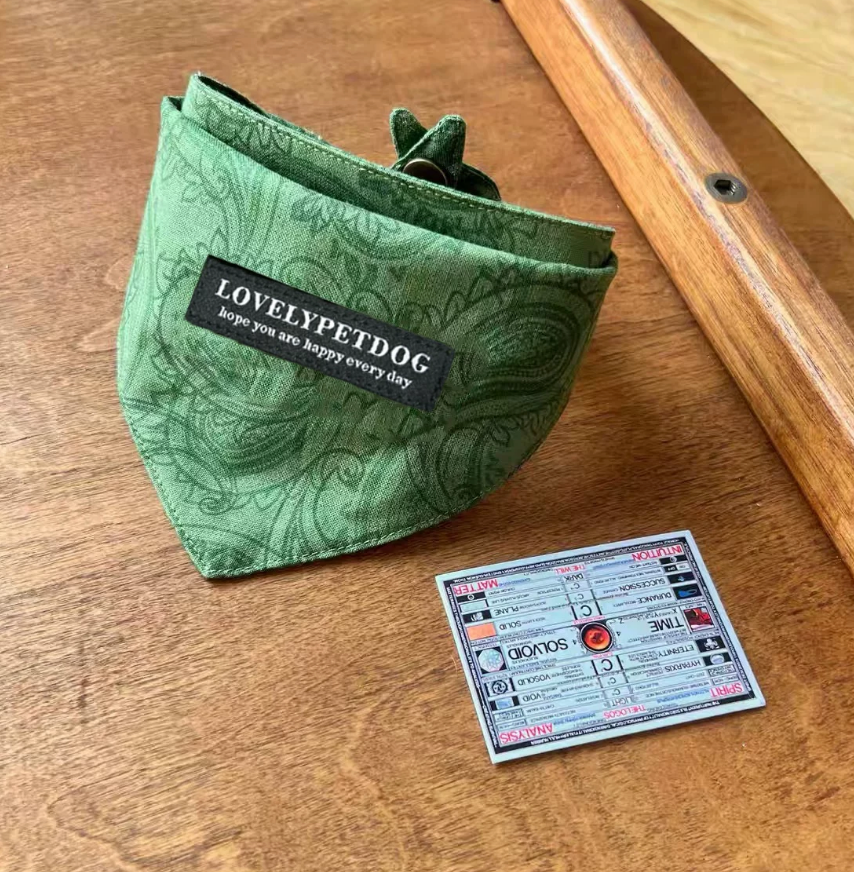 Vintage Green Pattern Dog Bandana