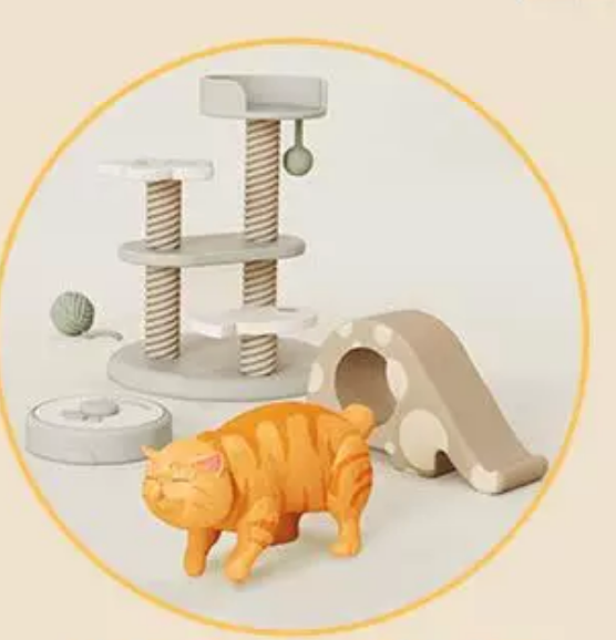 Mini Cat Toy Blind Box – Cat Tree & Play Scene Collectible Figure