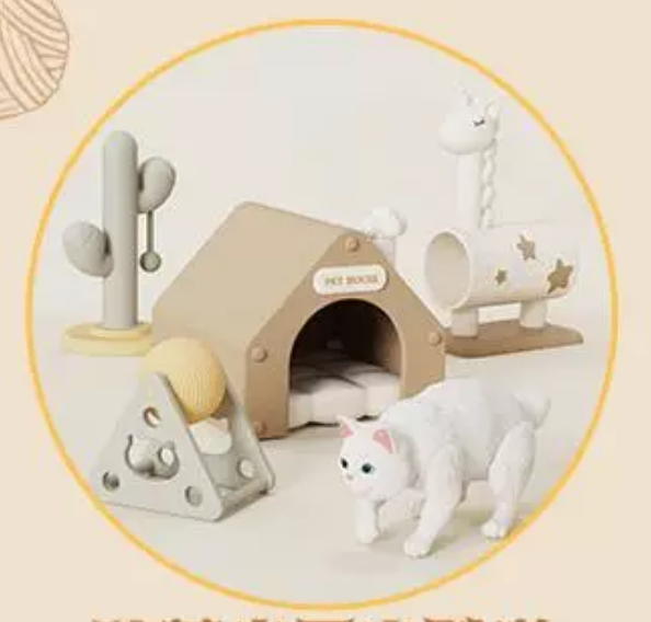 Mini Cat Toy Blind Box – Cat Tree & Play Scene Collectible Figure