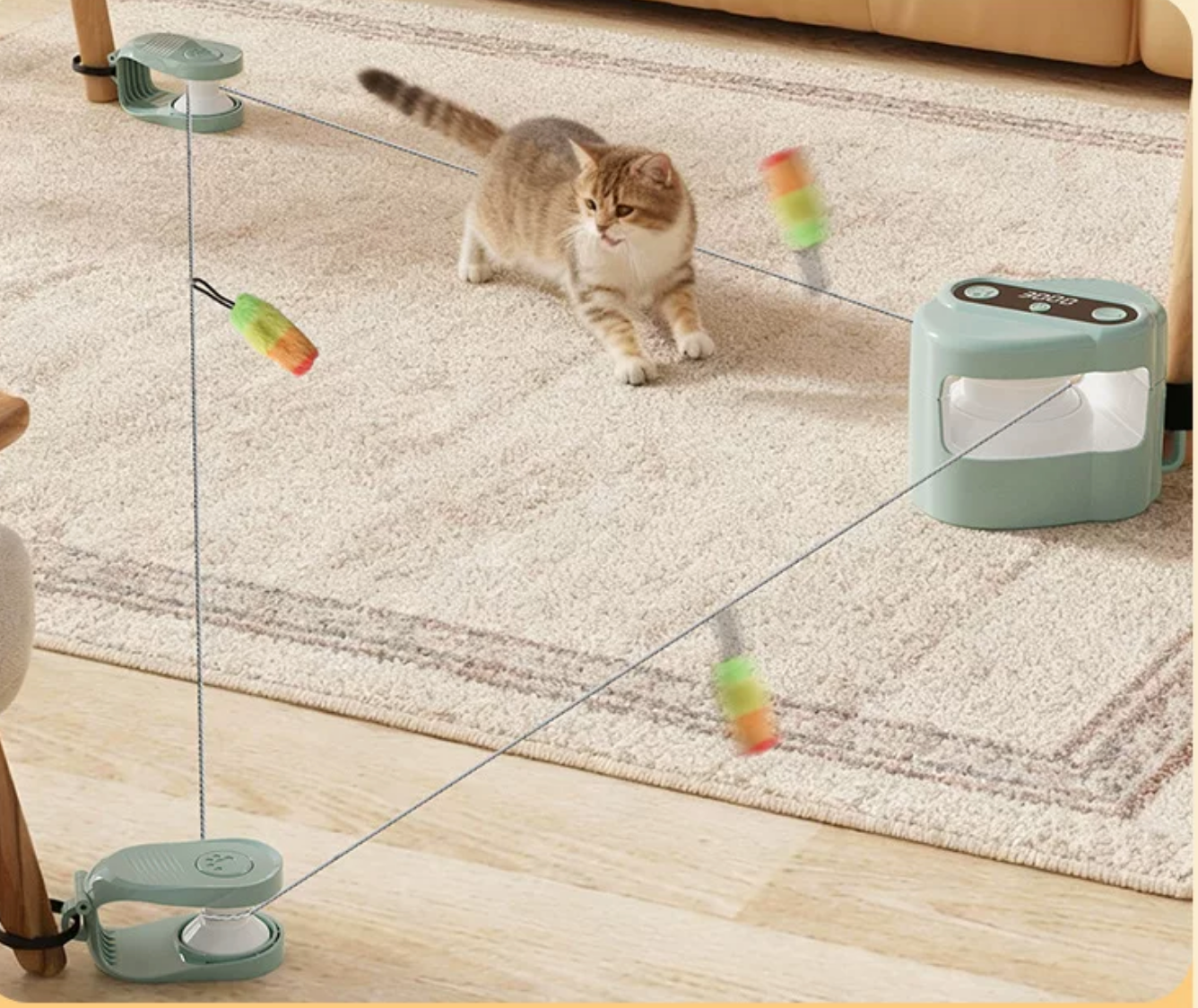 Interactive Automatic Cat Chase Toy – Remote Control Track Toy with Bird Sounds
