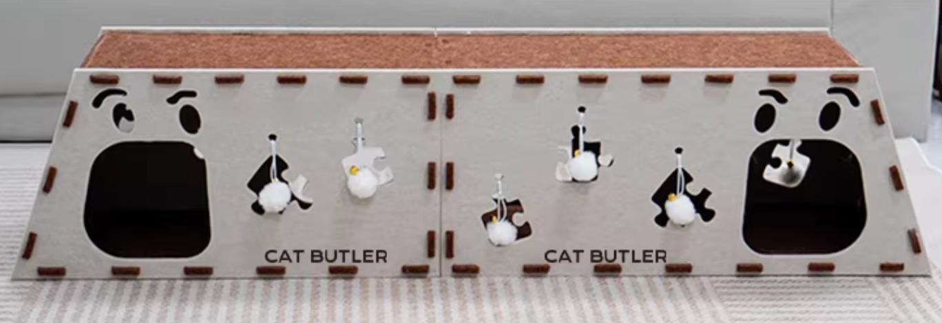 Felt Cat Nest & Scratching Board – 2-Layer Modular Cat House/Tunnel