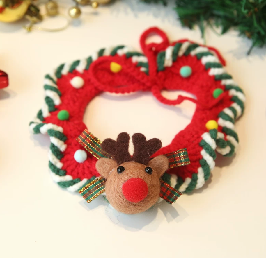 Christmas Pet Collar for Cats & Small Dogs - Festive Holiday Costume/Small