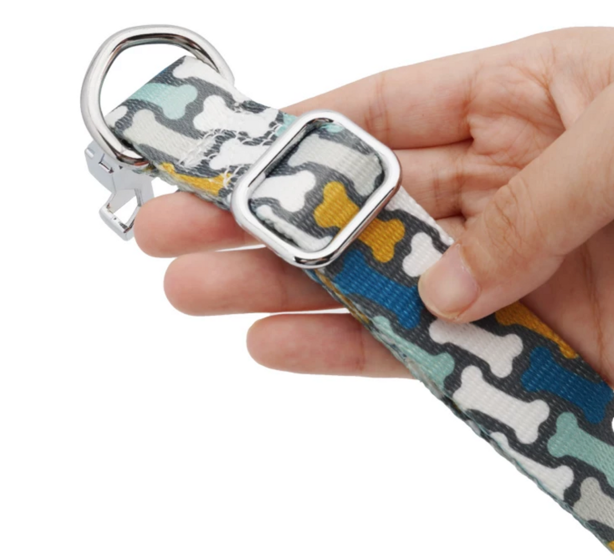 Green Dog Bone Collar – Adjustable with Durable Metal Buckle