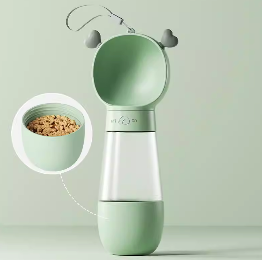 Portable Dog Water Bottle with Food Cup | Cloud Design Travel Pet Bottle
