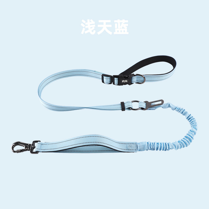 Anti-Burst Elastic Dog Leash | Reflective Gradient Multi-Functional Hands-Free Leash for Medium & Large Dogs