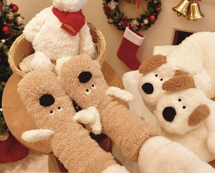 Cute Dog Floor Socks | Plush Fuzzy Thickened Indoor Socks for Women & Home