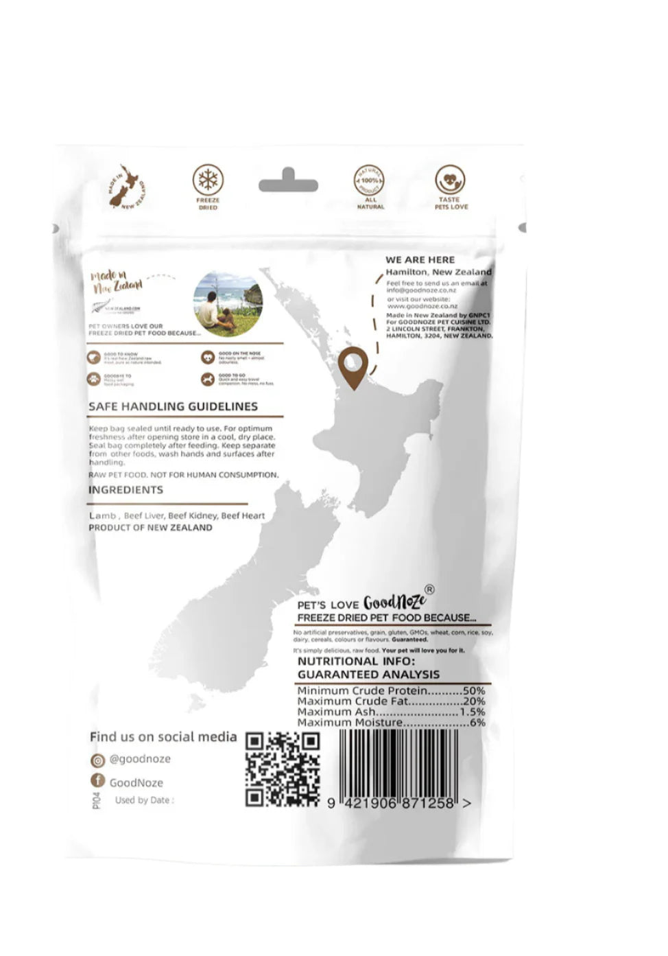 Good Noze Dog Treat - Lamb and Beef Offal Chunks 60g