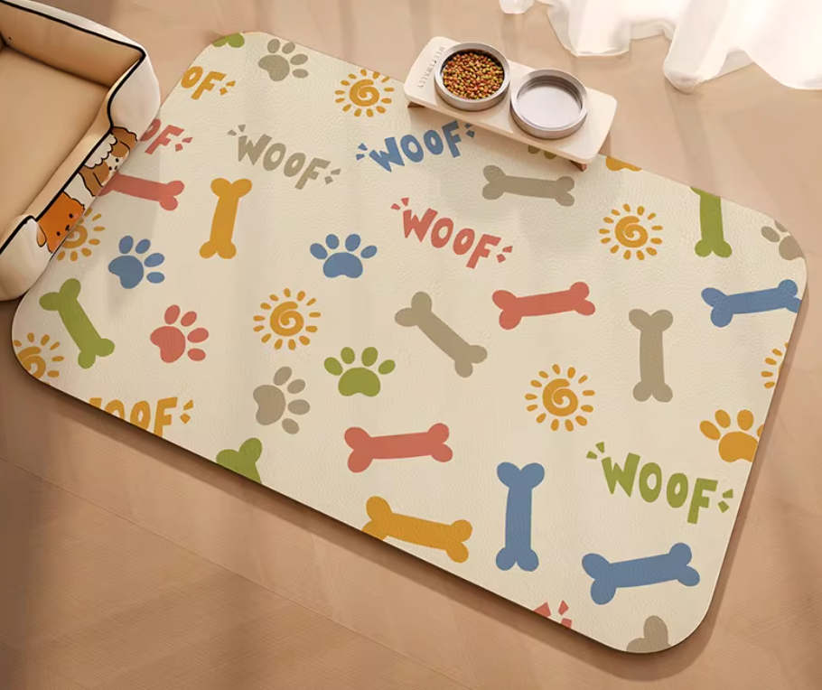 Pet Feeding Mat for Dogs & Cats | Non-Slip Waterproof PVC Mat 40×60cm