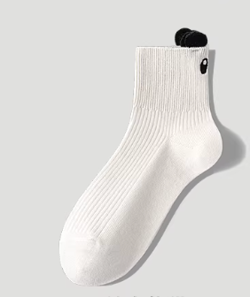 Cute Dog Mid-Calf Socks for Women | Soft Cotton, Dog Ears & Panda Design, Anti-Pilling