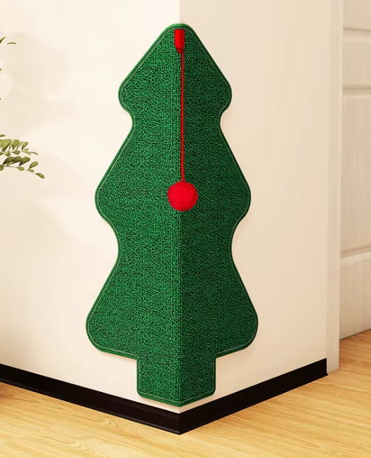 Wall-Mounted Cat Scratching Pad | Wall & Corner Protection | Christmas Tree Design