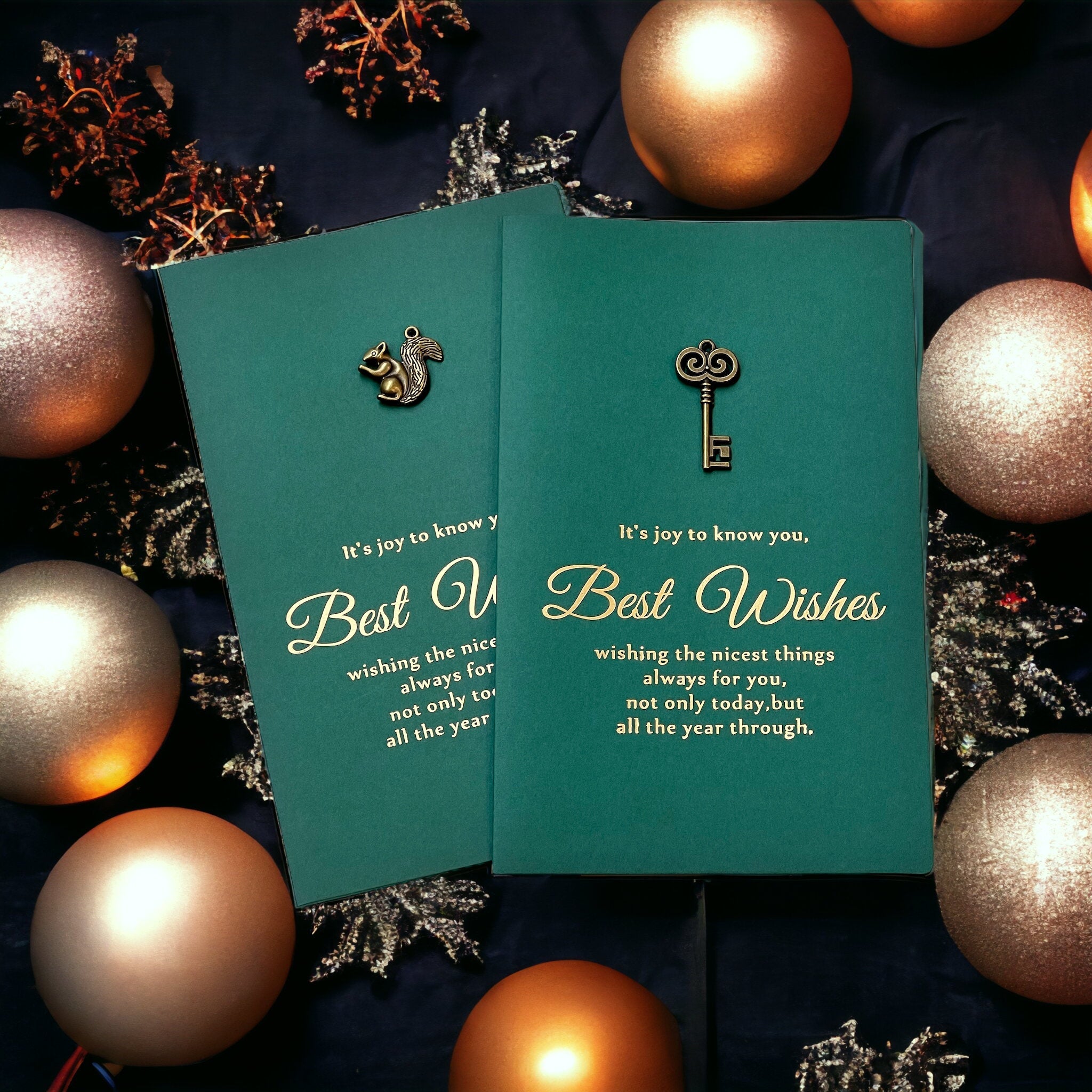 Festive Elegance Christmas Card - Key & Squirrel - PAWS CLUB