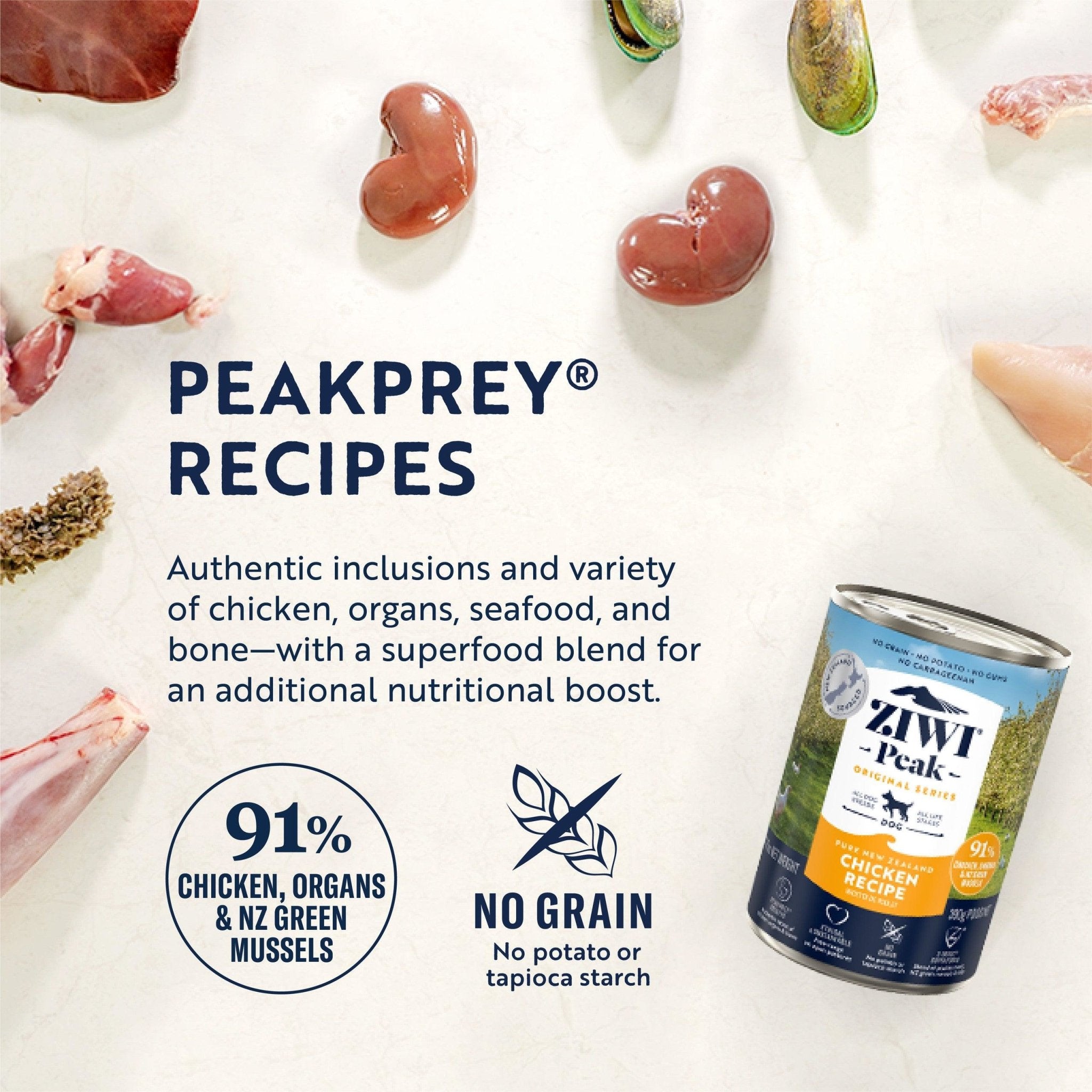 ZIWI Peak Free-Range Chicken Wet Dog Food - Ethically Raised & Nutrient-Rich for All Life Stages - PAWS CLUB