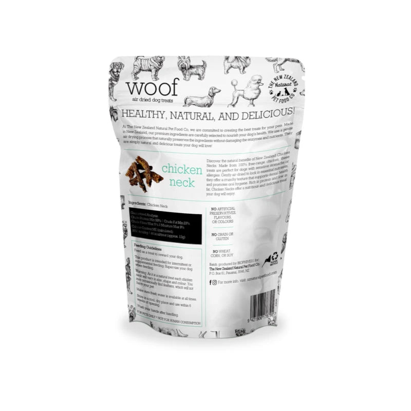 Woof Air-Dried Chicken Neck Dog Treats 50g