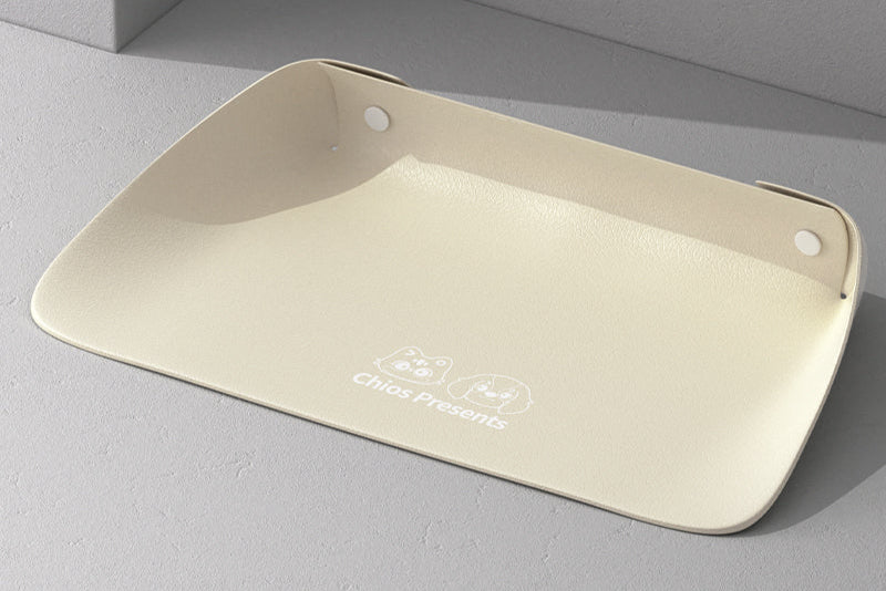 Pet Feeding Mat | Leather Semi-Enclosed Thick Non-Slip Waterproof Mat for Cats & Dogs 45*30cm