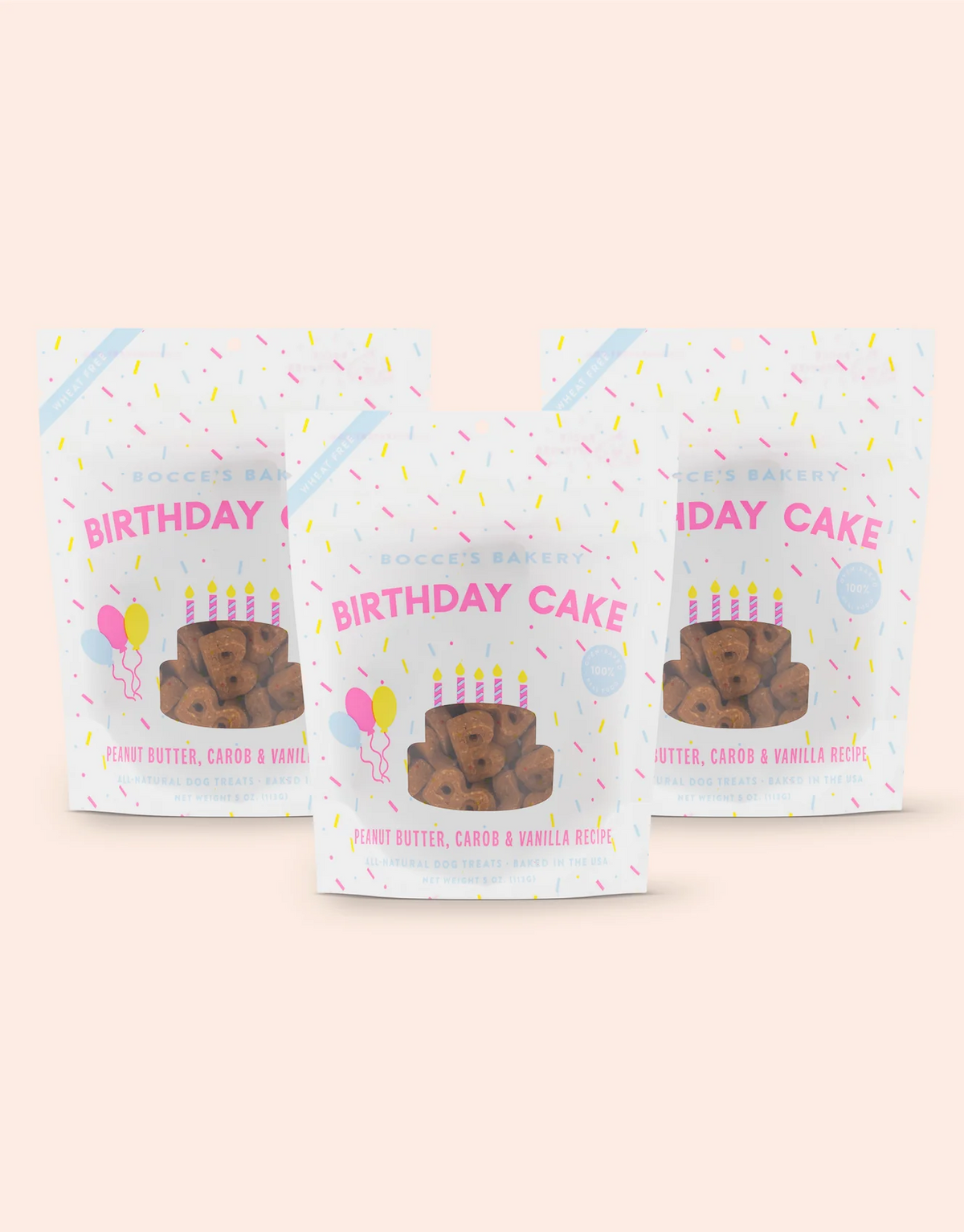 Bocce's Birthday Party Bundle - 3x5oz/142g Birthday Cake Biscuits