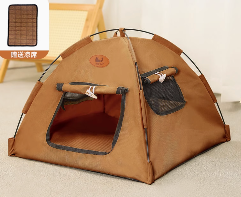 All-Season Cat Tent Bed – Semi-Enclosed Indoor Pet House for Cats & Small Dogs, Washable & Durable