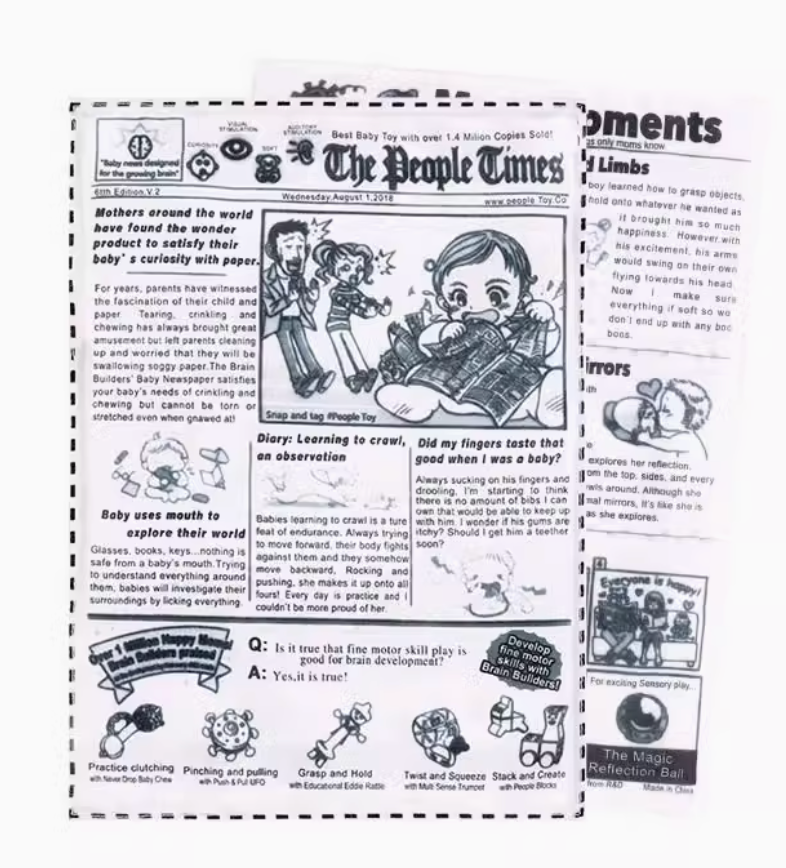 Squeaky Crinkle Pet Toy – Realistic Newspaper Design, Durable Chew Toy for Interactive Play & Boredom Relief